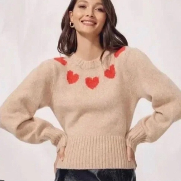 Aritzia Sweaters - NWOT Aritzia x Wilfred Cashmere Wool m posey embroidered heart sweater Jumper.